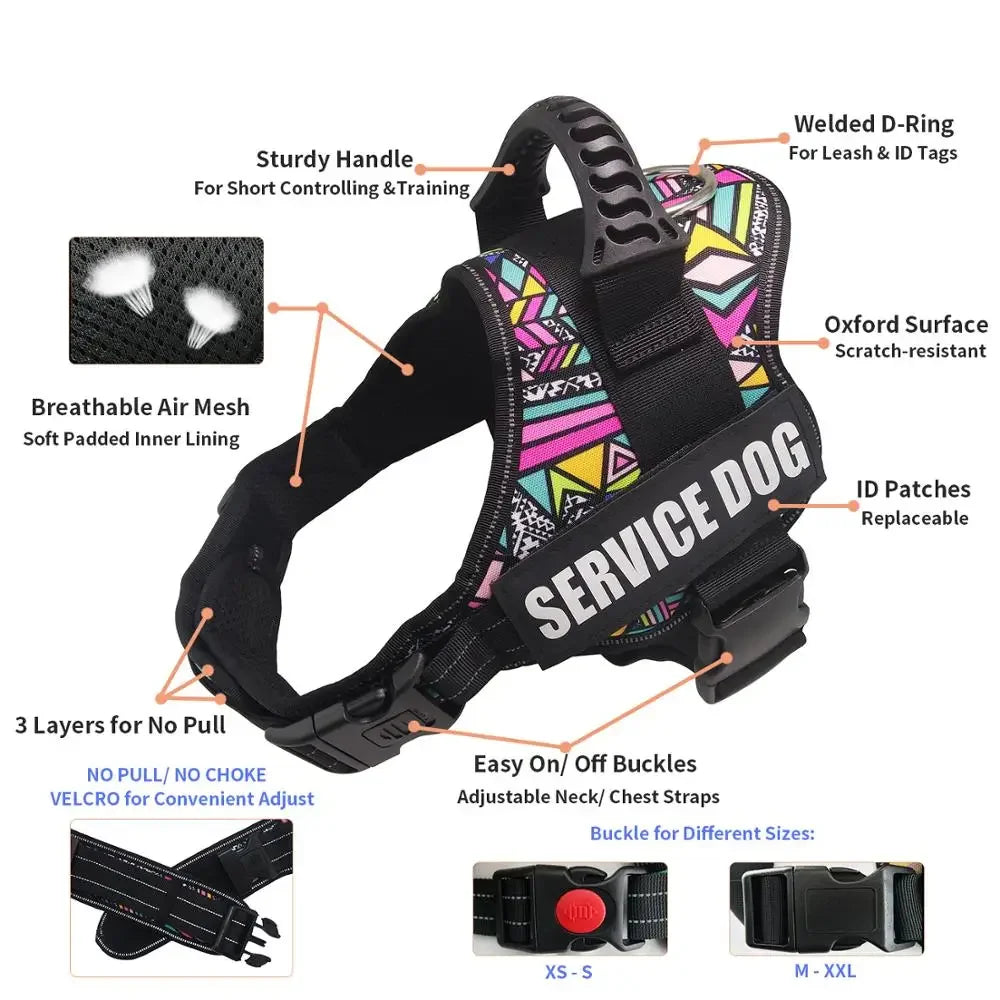Harnais de Service pour chien préféré et gilet de soutien émotionnel avec patchs réfléchissants amovibles pour chiot de grande et moyenne taille