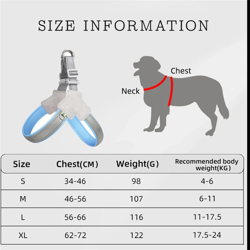 Harnais réfléchissant en maille respirante – Pour petits & moyens chiens (Chihuahua, Bouledogue, Chiot)