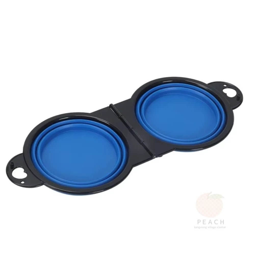 Gamelle Pliable 2-en-1 pour Chien – Double Bol Portable en Silicone pour Voyage & Balade