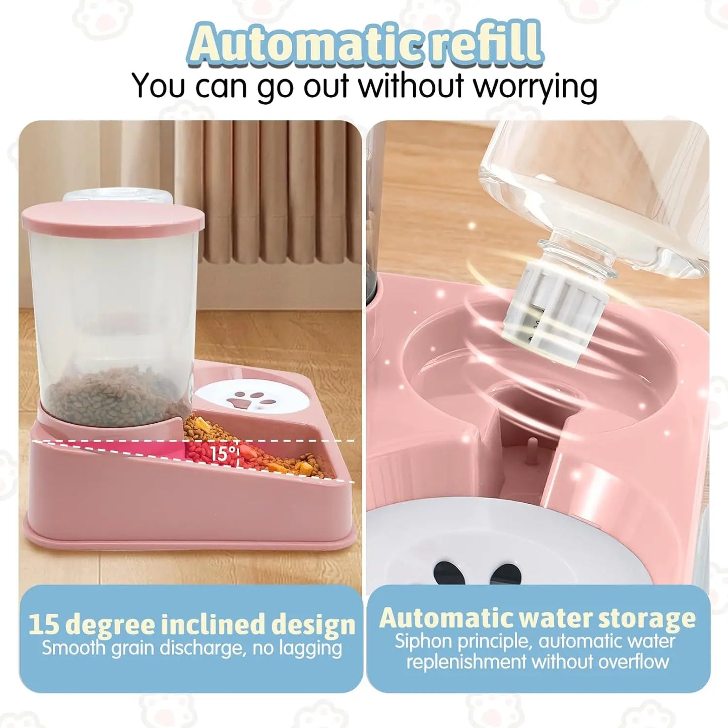 Distributeur Automatique 2-en-1 pour Chien & Chat – Gamelle Nourriture et Eau par Gravité