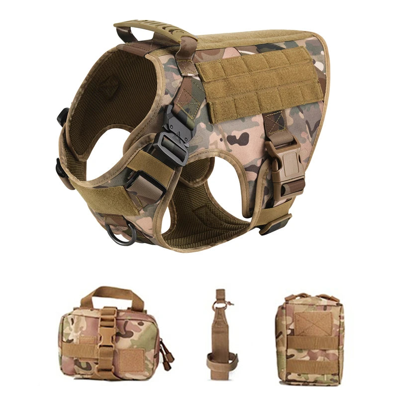 Gilet militaire tactique pour animaux de compagnie, berger allemand Golden Retriever, ensemble harnais et laisse d'entraînement tactique pour chiens de toutes les races