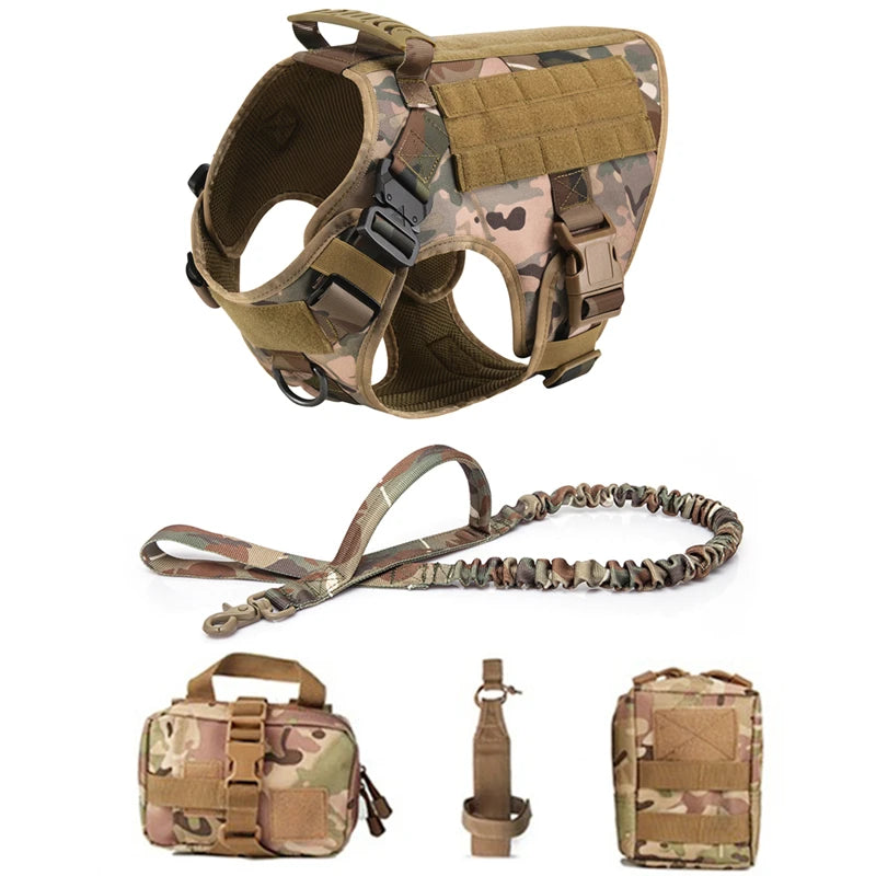 Gilet militaire tactique pour animaux de compagnie, berger allemand Golden Retriever, ensemble harnais et laisse d'entraînement tactique pour chiens de toutes les races