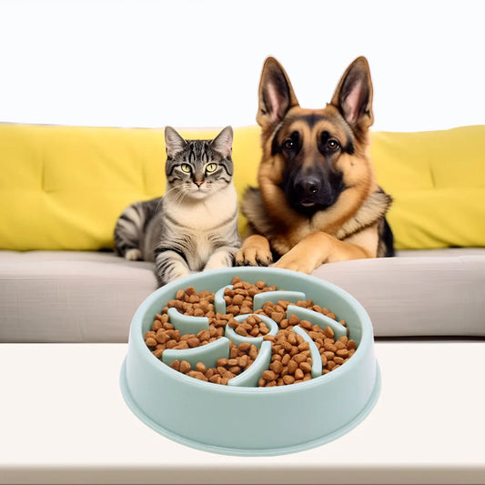 Gamelle Anti-Glouton pour Chien et Chat – Bol d’Alimentation Anti-étouffement en Plastique Durable