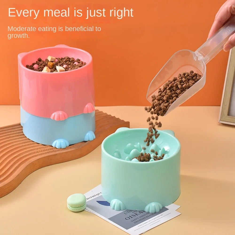 Gamelle Élevée Anti-Glouton pour Chats – Bol de Nourriture Anti-étouffement et Protection des Cervicales
