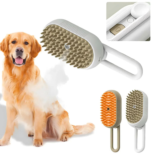 Brosse vapeur pour chien, brosse électrique 3 en 1 pour poils de chat, pour Massage, toilettage pour animaux de compagnie, élimination des poils emmêlés et lâches