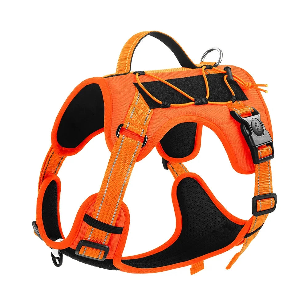 Harnais multifonction réfléchissant pour chien – Nylon réglable, confort & contrôle