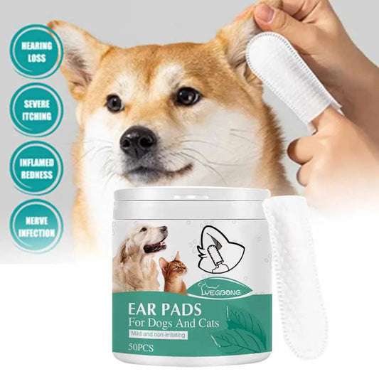Lingettes nettoyantes pour chiens & chats – Oreilles, yeux & taches (50 pièces)