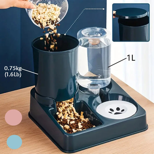Distributeur Automatique 2-en-1 pour Chien & Chat – Gamelle Nourriture et Eau par Gravité