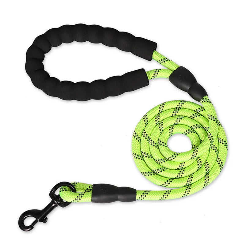 Laisse pour chien 1,5 m – Poignée rembourrée & bandes réfléchissantes, confort et sécurité