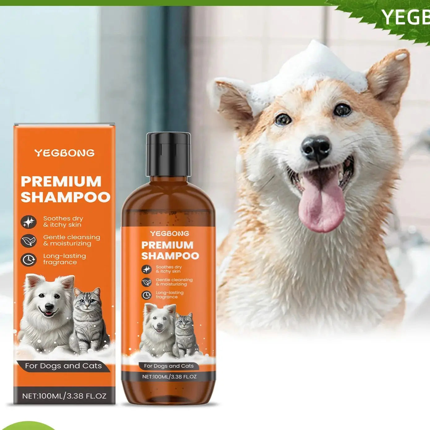 Shampooing naturel à l’huile de coco – Anti-odeurs & anti-puces pour chiens