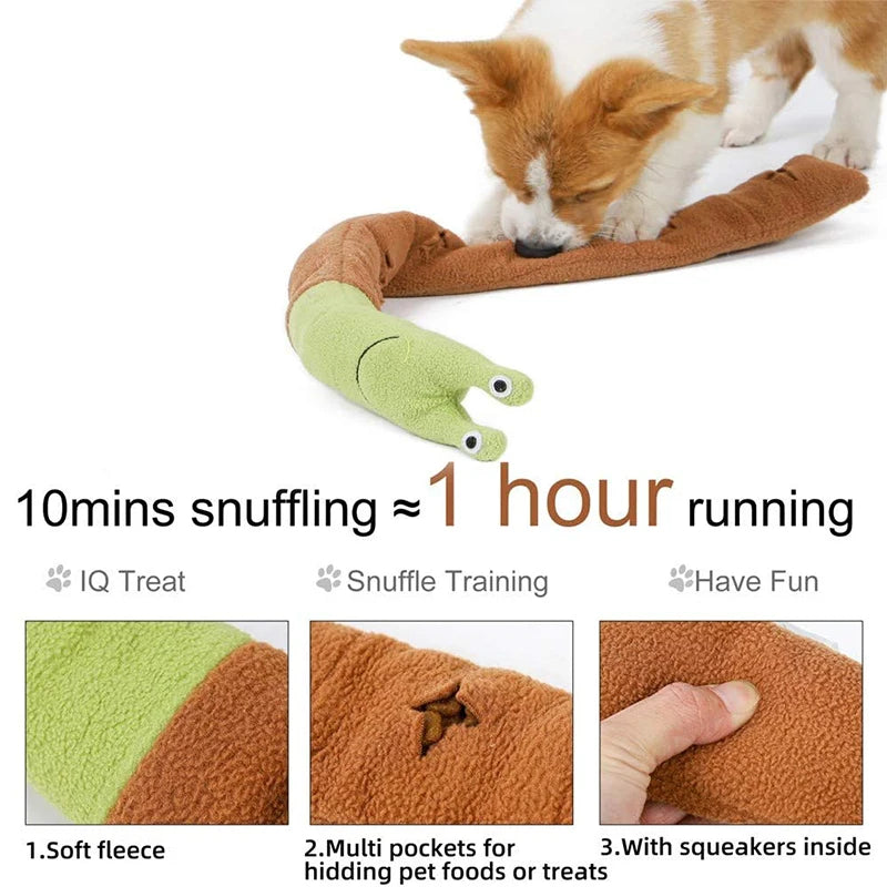 Jouet de Fouille Interactif pour Chien – Chenille avec Friandises Cachées, Anti-Stress & Éducatif