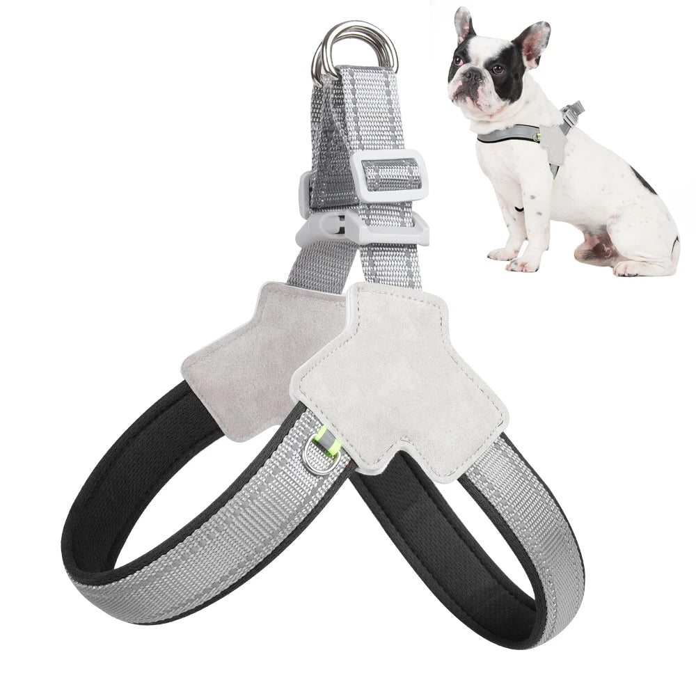 Harnais réfléchissant en maille respirante – Pour petits & moyens chiens (Chihuahua, Bouledogue, Chiot)