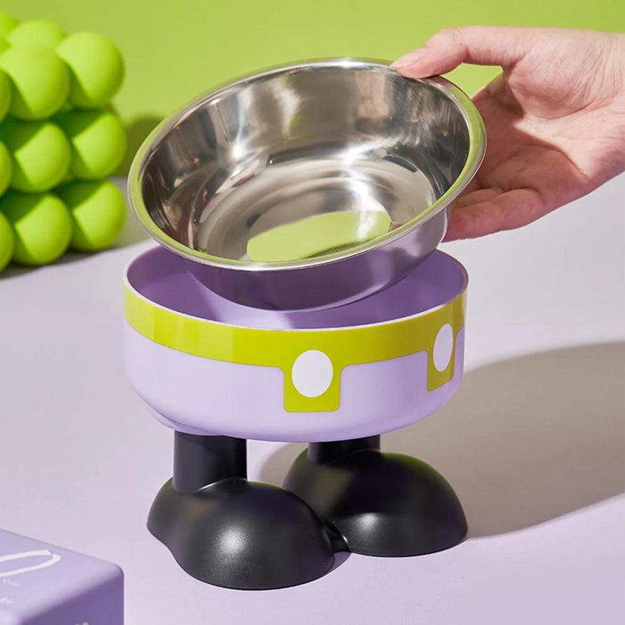 Gamelle Surélevée en Inox pour Chiens  – Antidérapante, Design et Protection des Cervicales