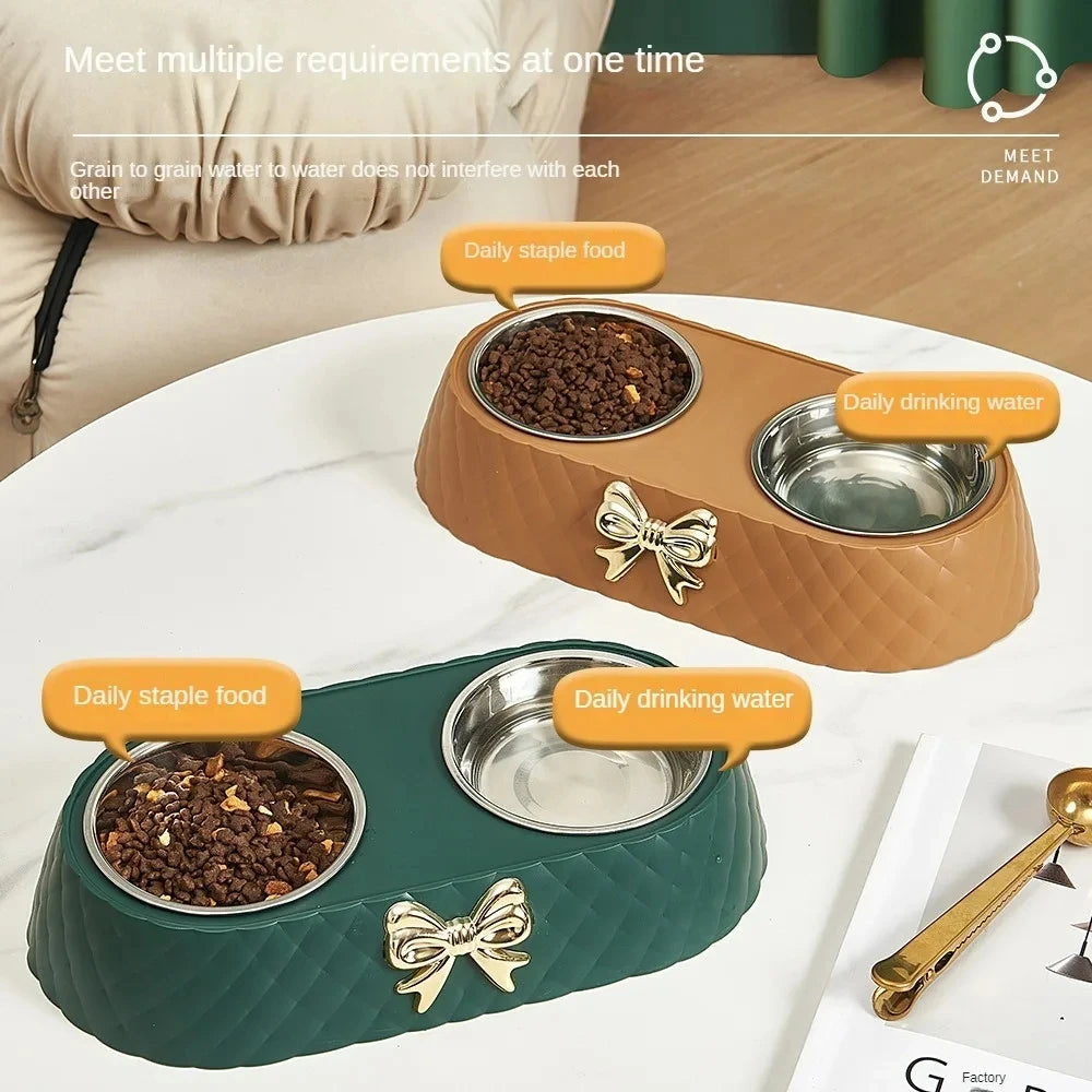 Gamelle Double Design pour Chien – Bols Inox Amovibles avec Support Élégant