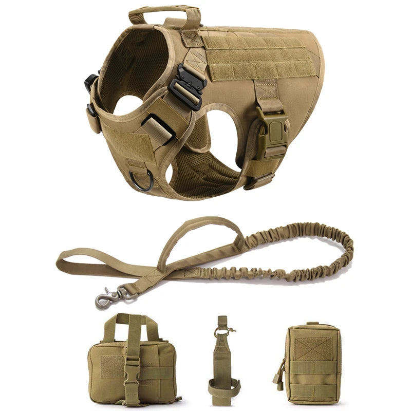 Gilet militaire tactique pour animaux de compagnie, berger allemand Golden Retriever, ensemble harnais et laisse d'entraînement tactique pour chiens de toutes les races