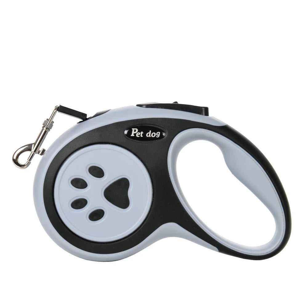 Laisse rétractable en nylon – 3 m / 5 m, poignée confortable pour chiens & chats
