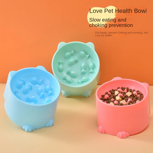 Gamelle Élevée Anti-Glouton pour Chats – Bol de Nourriture Anti-étouffement et Protection des Cervicales
