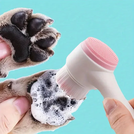 Nettoyeur de pattes et brosse de massage en silicone - accessoires 2 en 1 pour chien