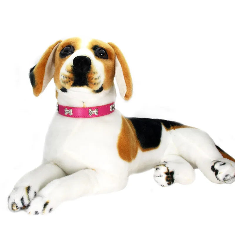 Collier pour Chien en Cuir avec Breloque Os – Durable, Confortable et Coloré