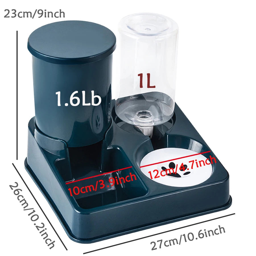 Distributeur Automatique 2-en-1 pour Chien & Chat – Gamelle Nourriture et Eau par Gravité
