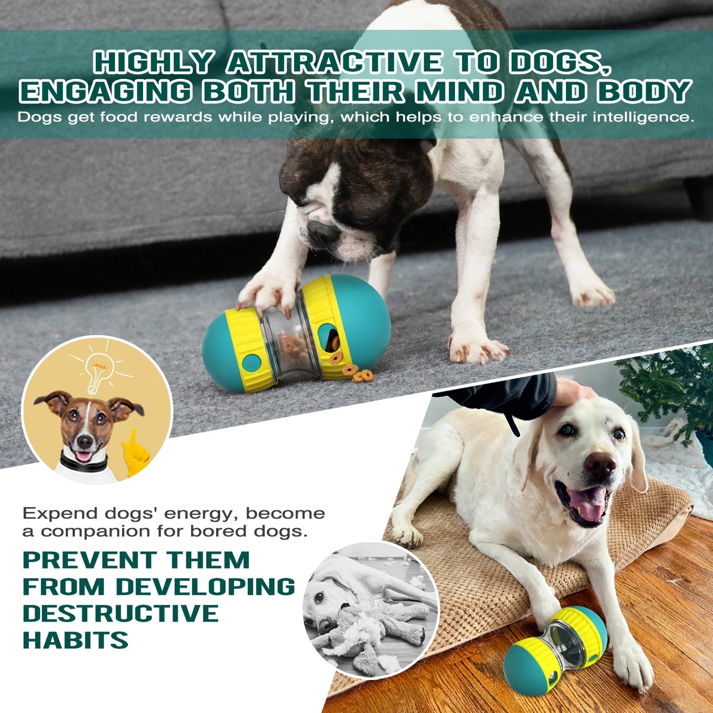 Jouet Interactif Distributeur de Friandises pour Chiens et Chats – Éducatif et Anti-Stress