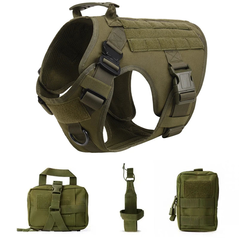 Gilet militaire tactique pour animaux de compagnie, berger allemand Golden Retriever, ensemble harnais et laisse d'entraînement tactique pour chiens de toutes les races