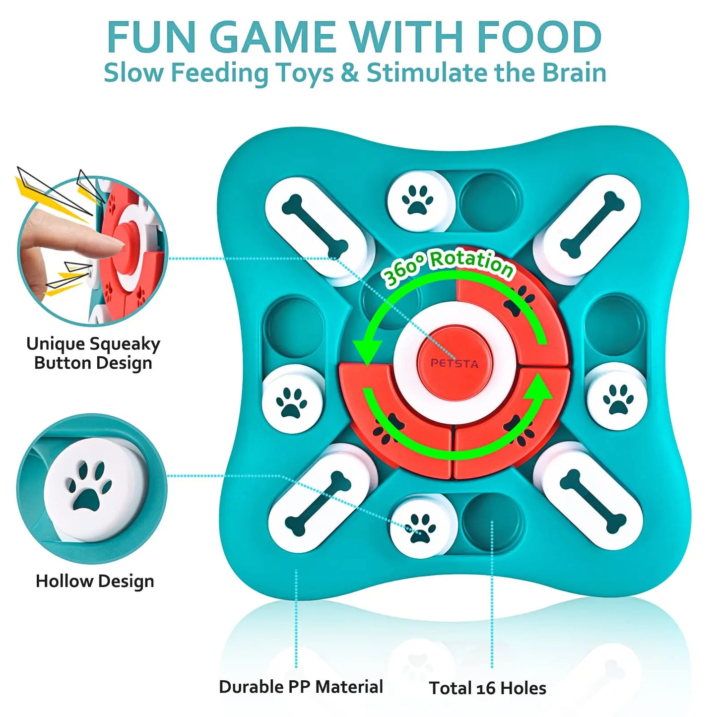 Puzzle Interactif pour Chien – Jouet Distributeur de Friandises, Stimulation Intellectuelle & Anti-ennuie.