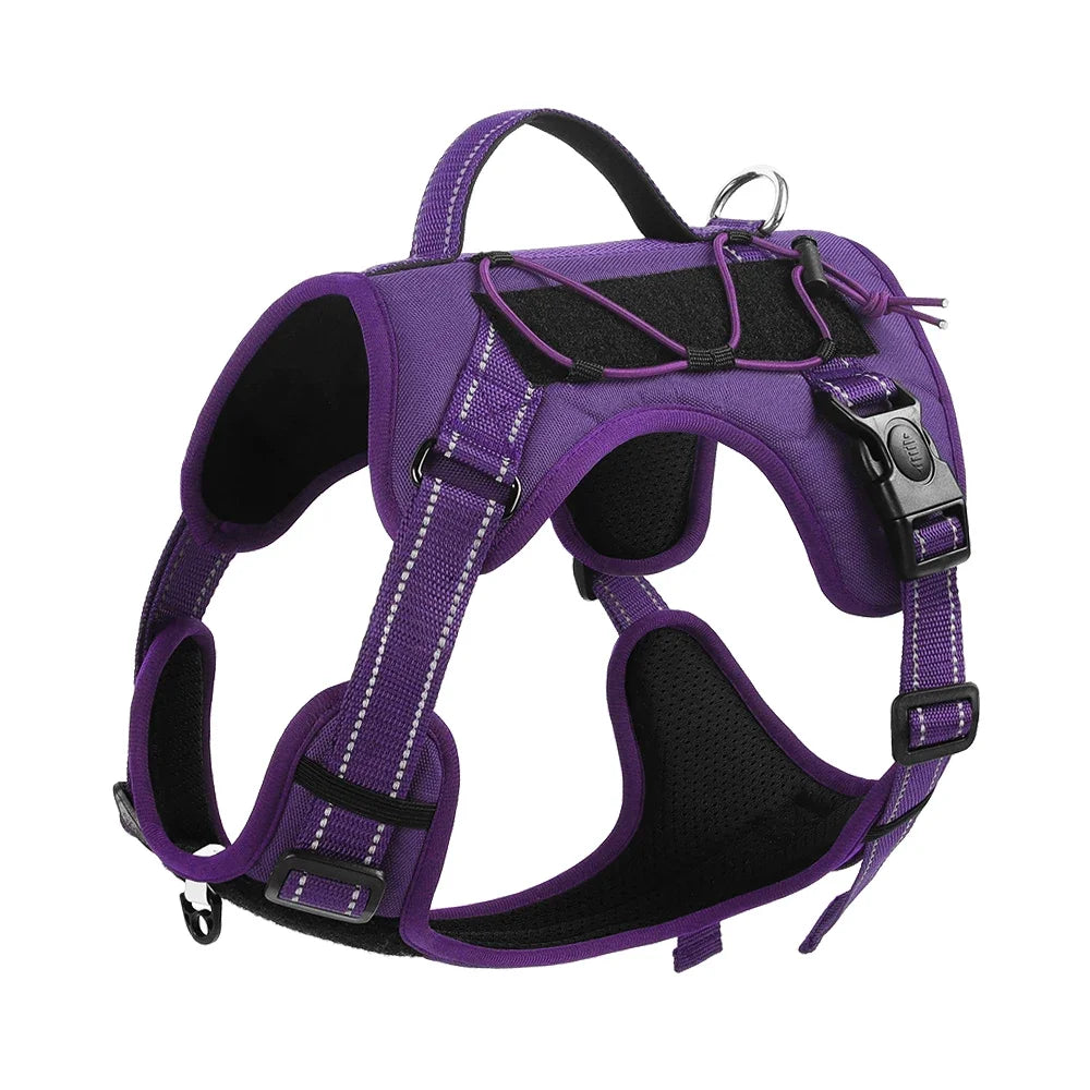 Harnais multifonction réfléchissant pour chien – Nylon réglable, confort & contrôle